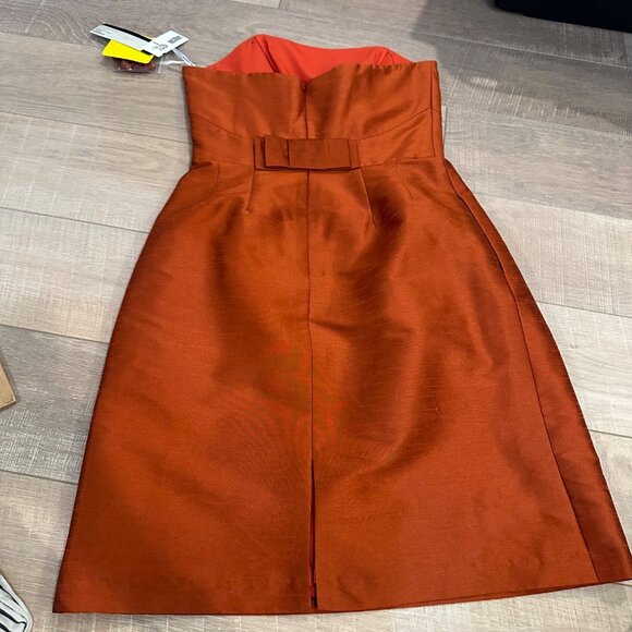ALFRED SUNG BURNT ORANGE SIZE 10 STRAPLESS DRESS NEW - Picture 6 of 11